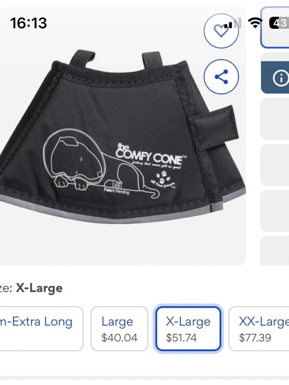 The Comfy Cone XL NWOT Cone of Shame